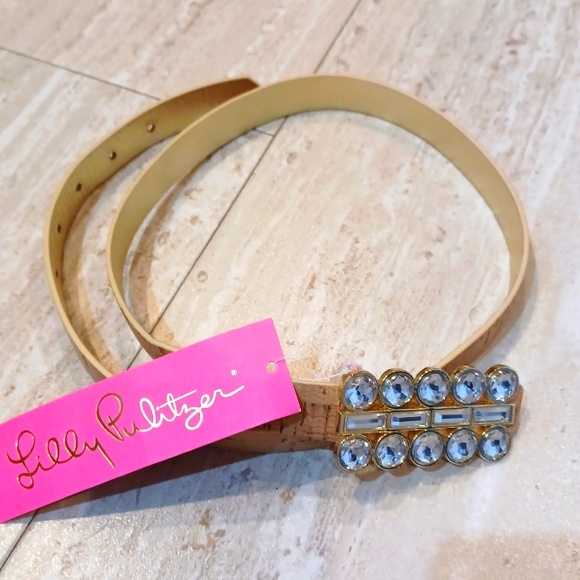Lilly Pulitzer Accessories - NWT Lily Pulitzer Rectangular Stone Cork Belt